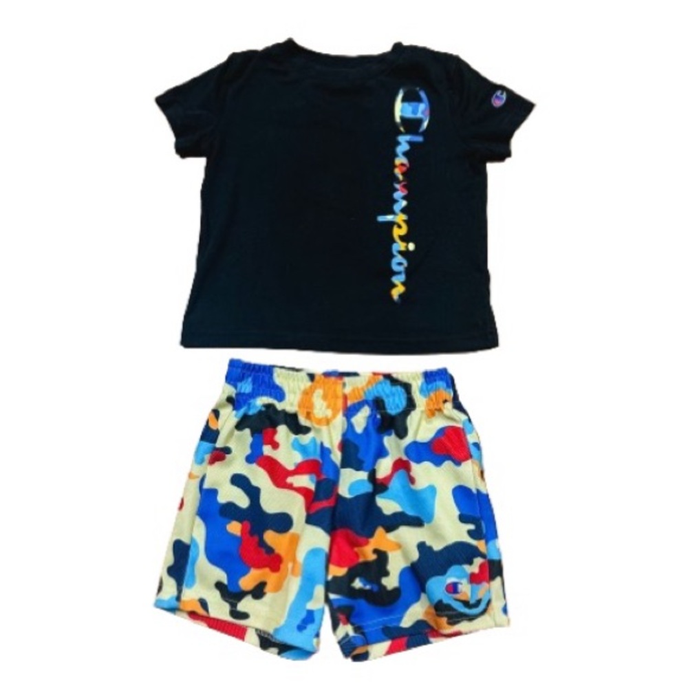Champion Black & Multicolor Camouflage 2-Piece Outfit Toddler Size 2T
